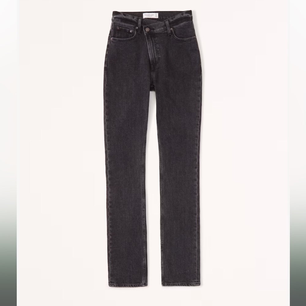 Abercrombie & Fitch Ultra High Rise 90s Slim Straight Jean Criss Cross Waist 32L